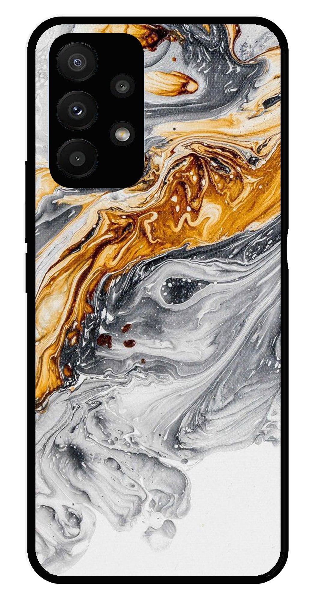 Marble Pattern Metal Mobile Case for Samsung Galaxy A23 5G   (Design No -36)