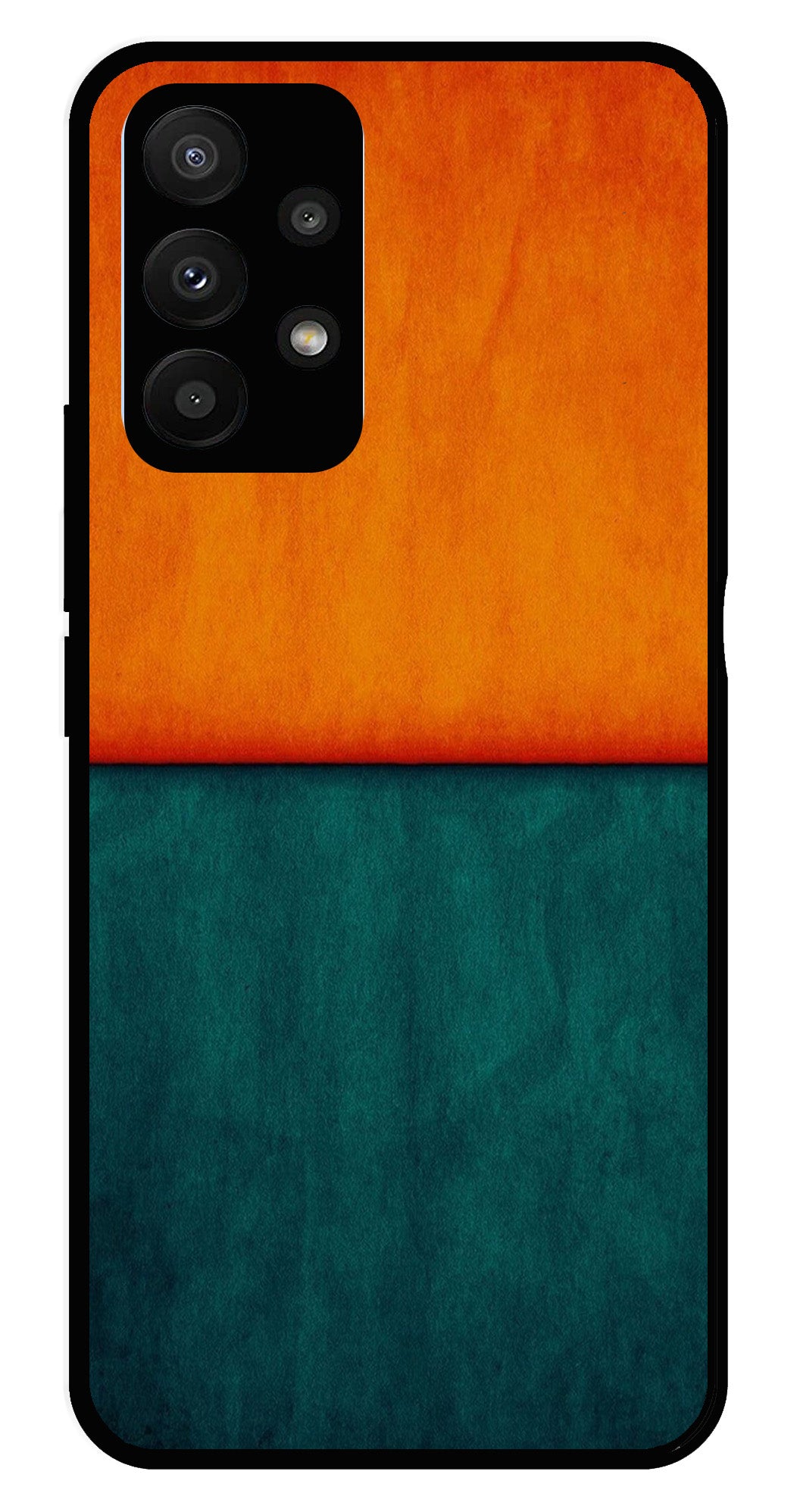 Orange Green Pattern Metal Mobile Case for Samsung Galaxy A23 5G   (Design No -45)