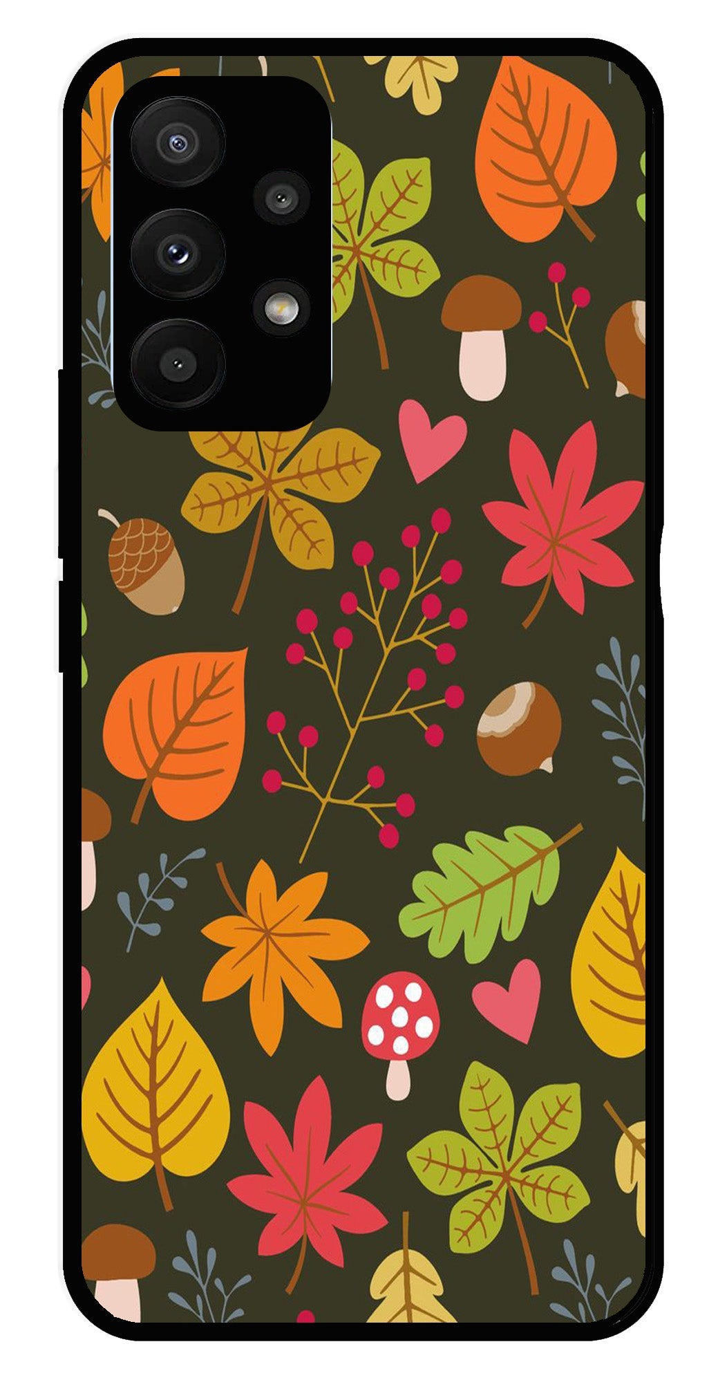 Leaves Design Metal Mobile Case for Samsung Galaxy A53 5G   (Design No -51)