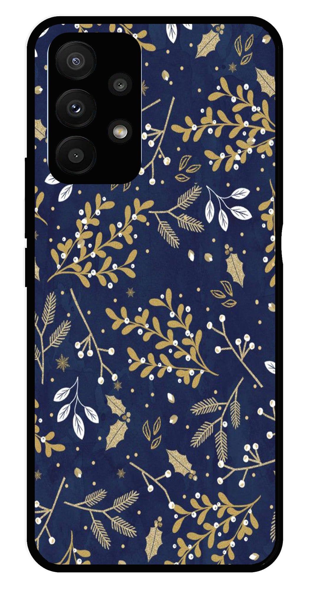 Floral Pattern  Metal Mobile Case for Samsung Galaxy A23 5G   (Design No -52)