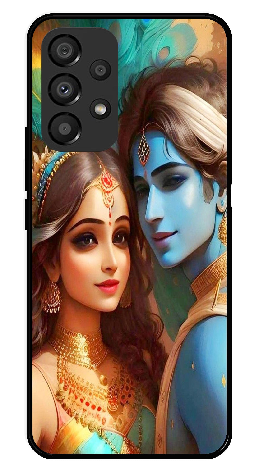 Lord Radha Krishna Metal Mobile Case for Samsung Galaxy A33 5G   (Design No -01)