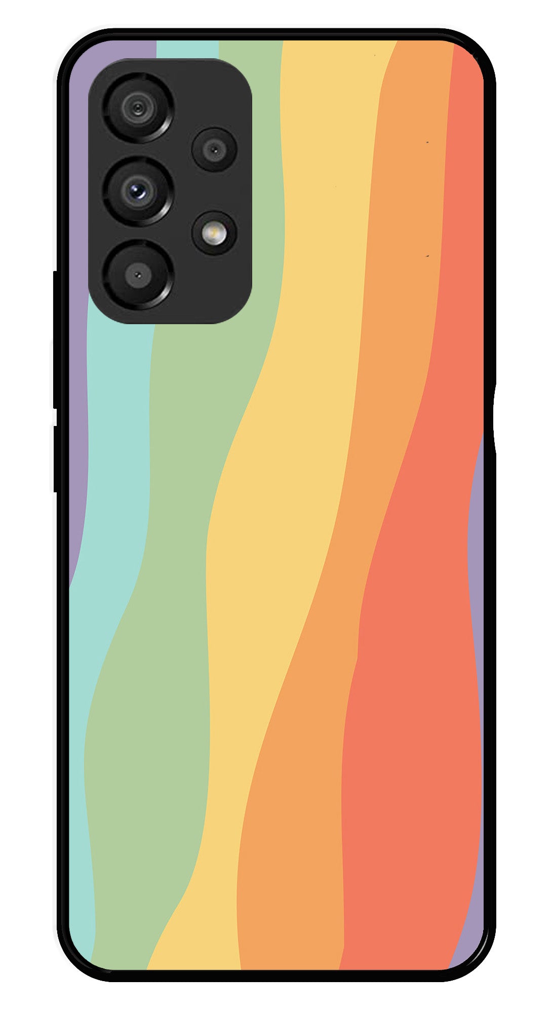 Muted Rainbow Metal Mobile Case for Samsung Galaxy A33 5G   (Design No -02)