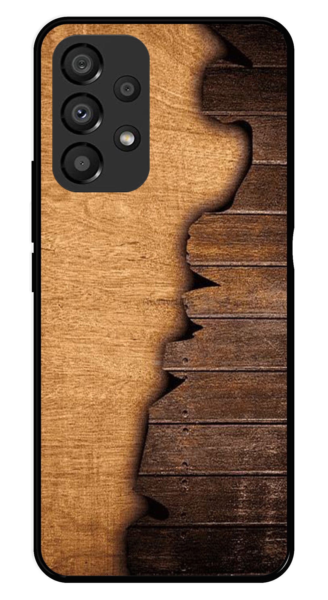 Wooden Design Metal Mobile Case for Samsung Galaxy A33 5G   (Design No -13)