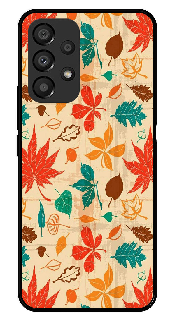 Leafs Design Metal Mobile Case for Samsung Galaxy A33 5G   (Design No -14)