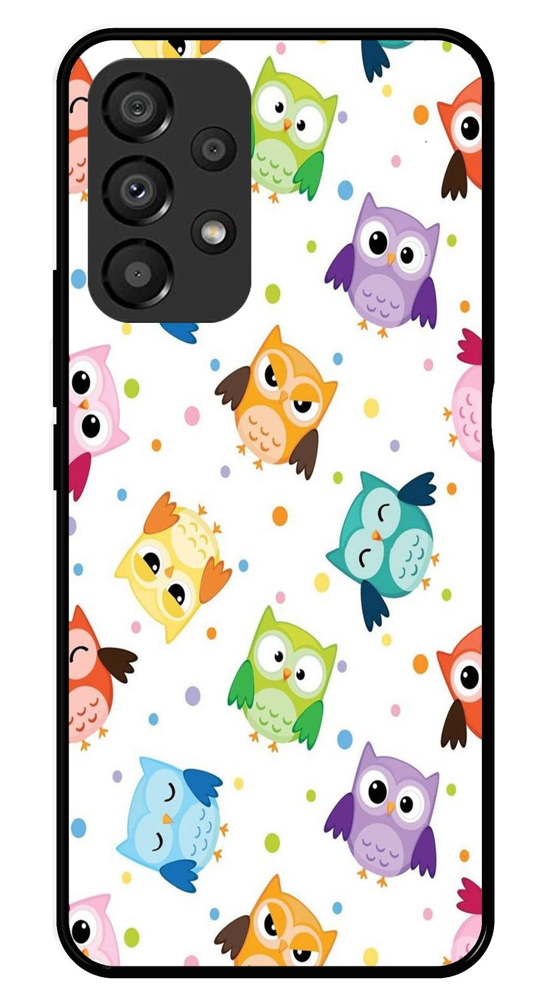 Owls Pattern Metal Mobile Case for Samsung Galaxy A33 5G   (Design No -20)