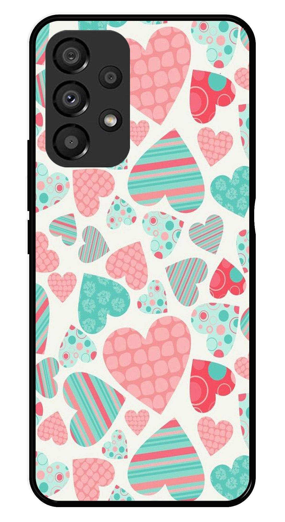 Hearts Pattern Metal Mobile Case for Samsung Galaxy A33 5G   (Design No -22)