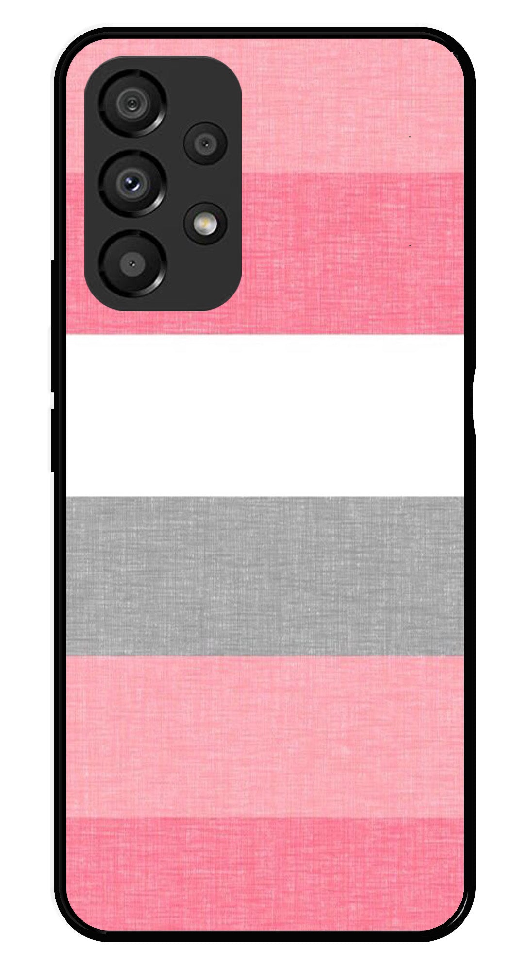 Pink Pattern Metal Mobile Case for Samsung Galaxy A33 5G   (Design No -23)