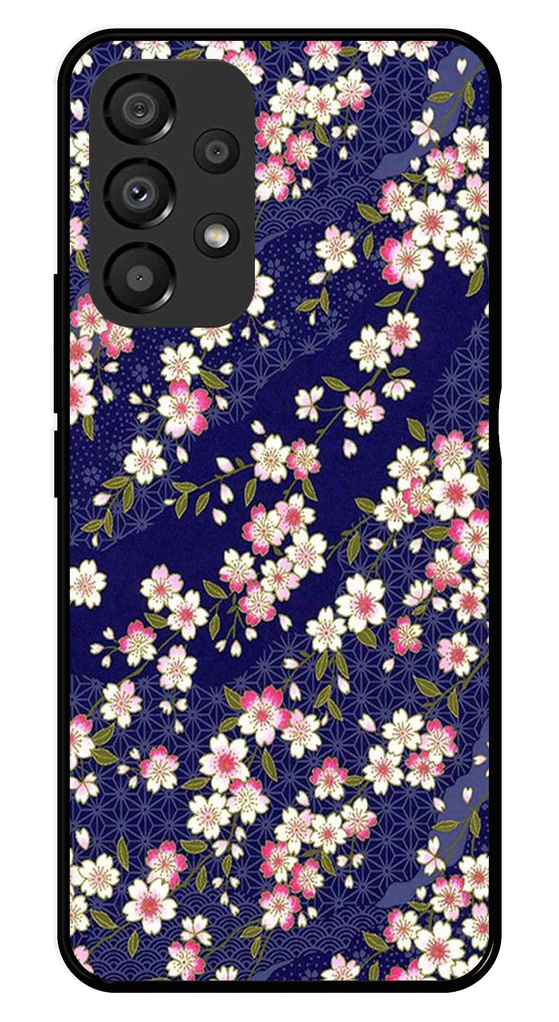 Flower Design Metal Mobile Case for Samsung Galaxy A33 5G   (Design No -25)