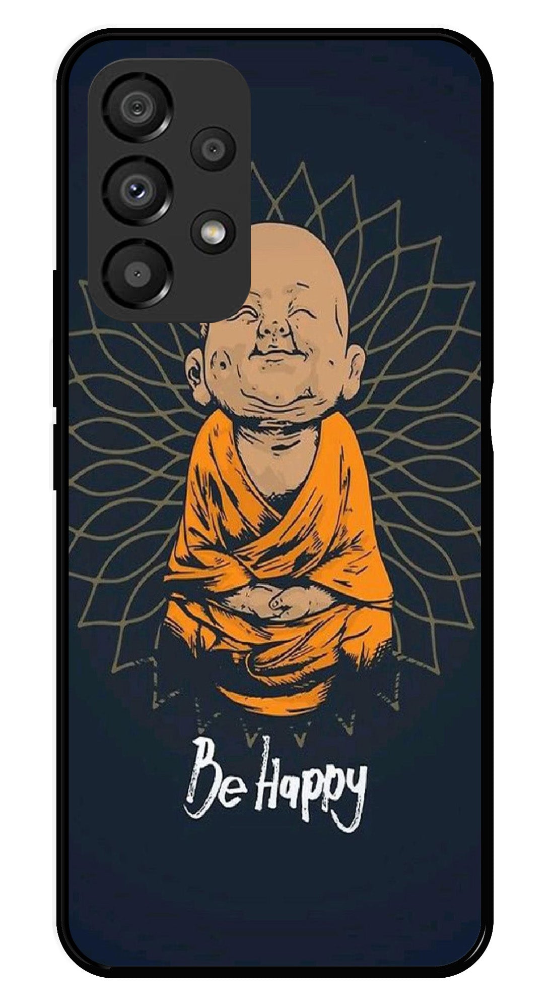Be Happy Metal Mobile Case for Samsung Galaxy A33 5G   (Design No -27)