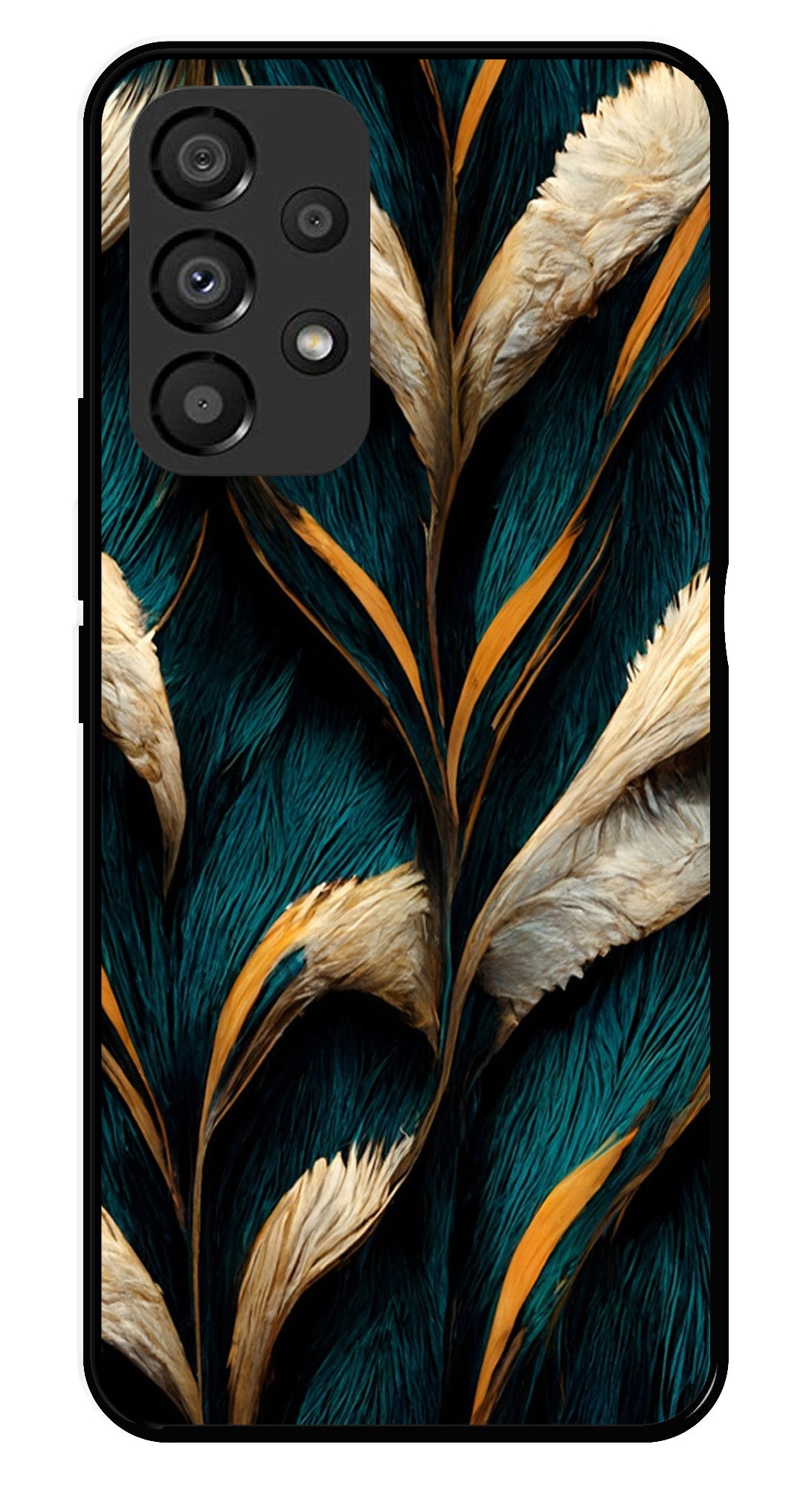 Feathers Metal Mobile Case for Samsung Galaxy A33 5G   (Design No -30)