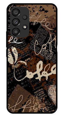 Coffee Pattern Metal Mobile Case for Samsung Galaxy A33 5G
