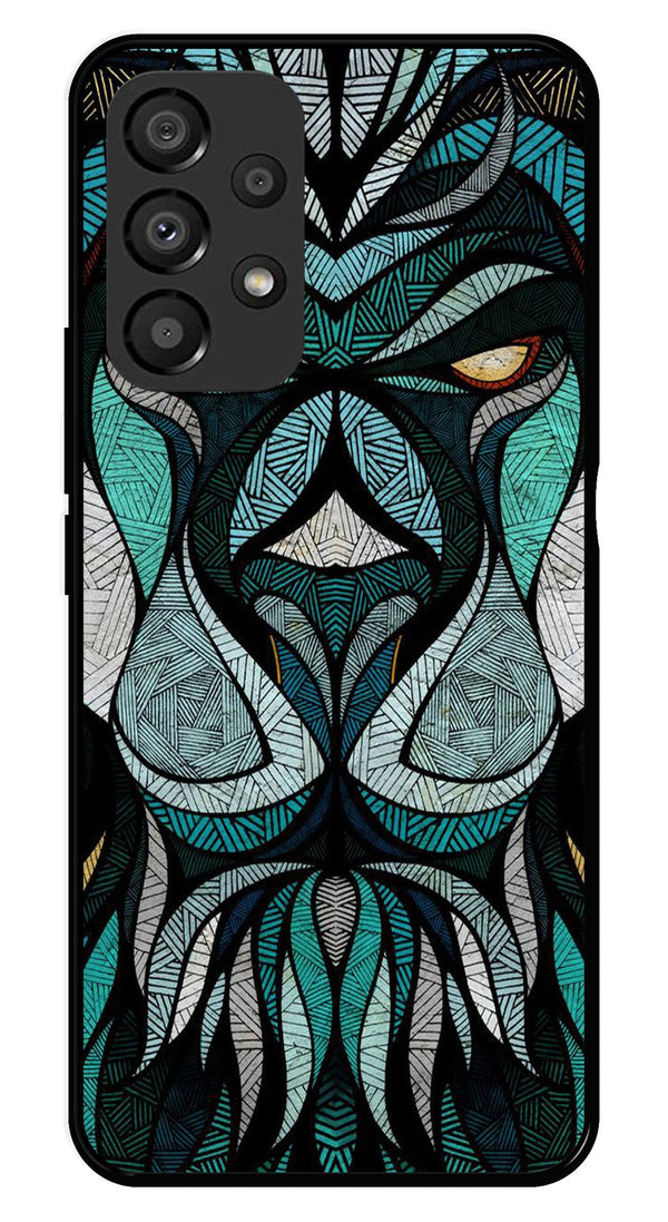 Lion Pattern Metal Mobile Case for Samsung Galaxy A33 5G   (Design No -40)