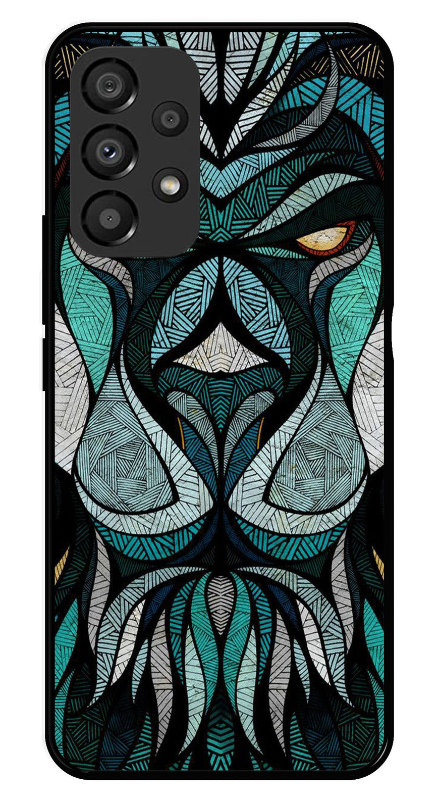 Lion Pattern Metal Mobile Case for Samsung Galaxy A33 5G   (Design No -40)
