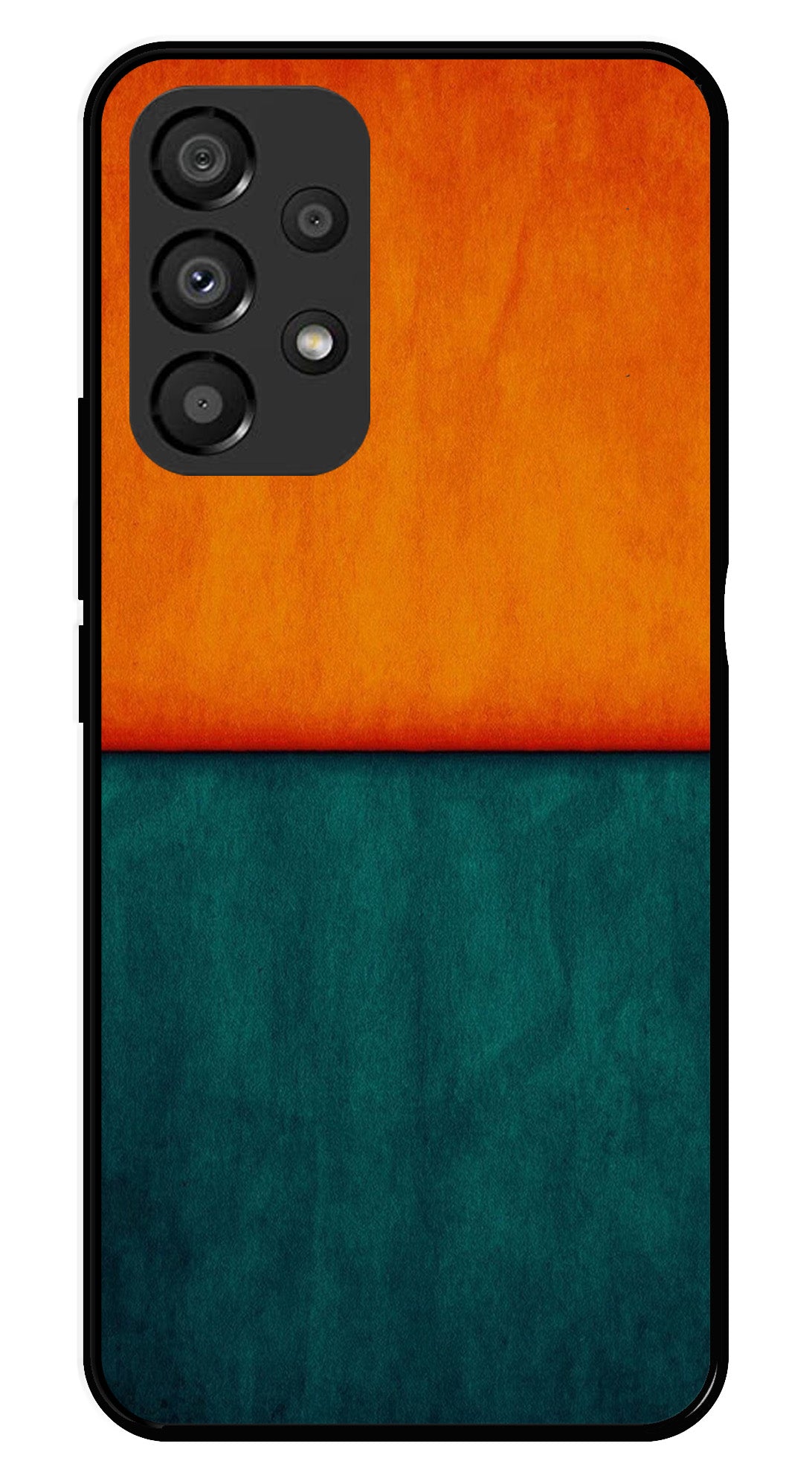 Orange Green Pattern Metal Mobile Case for Samsung Galaxy A33 5G   (Design No -45)