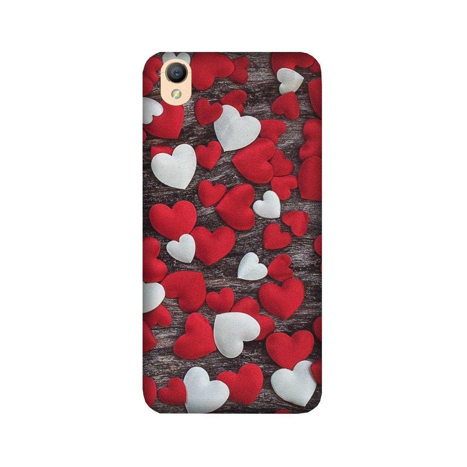 Red White Hearts Case for Oppo A37  (Design - 105)