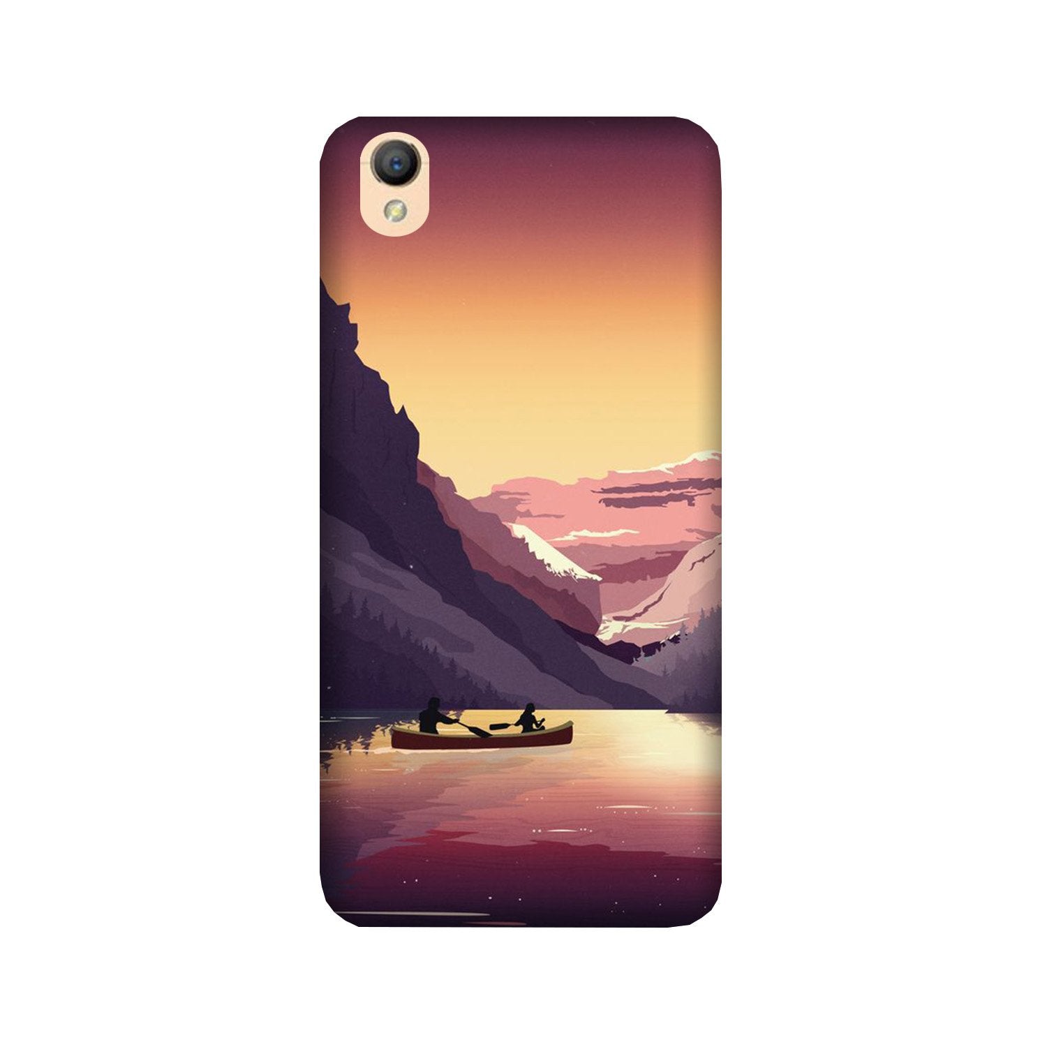 Mountains Boat Case for Oppo A37 (Design - 181)