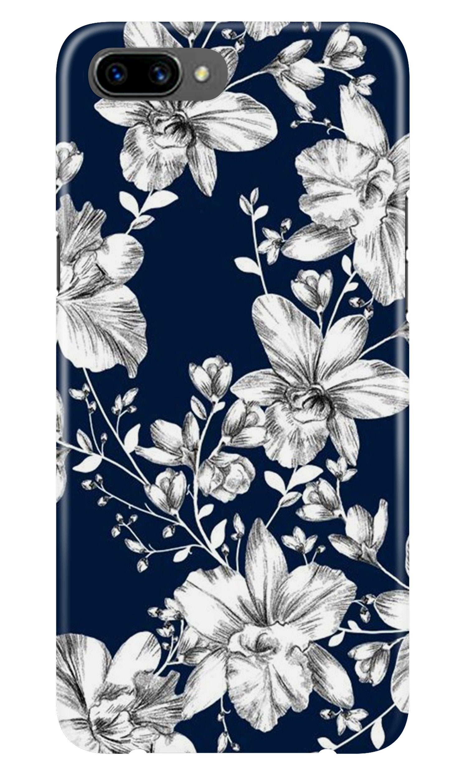 White flowers Blue Background Case for Oppo A3s