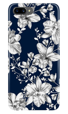 White flowers Blue Background Case for Oppo K1