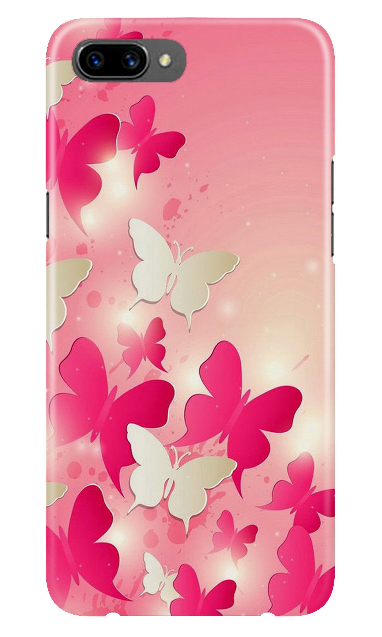 White Pick Butterflies Case for Oppo A3s