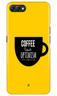 Coffee Optimism Mobile Back Case for Realme C1  (Design - 353)