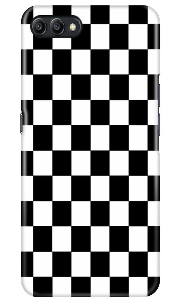 Black White Boxes Mobile Back Case for Oppo K1  (Design - 372)