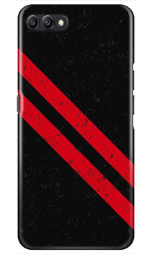 Black Red Pattern Mobile Back Case for Realme C2  (Design - 373)