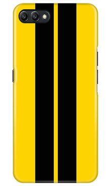 Black Yellow Pattern Mobile Back Case for Oppo K1  (Design - 377)