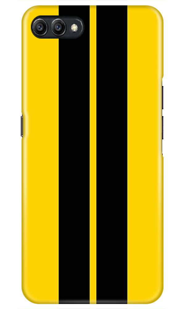 Black Yellow Pattern Mobile Back Case for Realme C2  (Design - 377)