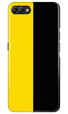 Black Yellow Pattern Mobile Back Case for Realme C2  (Design - 397)