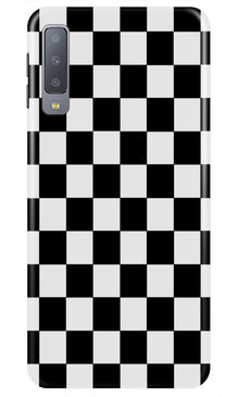 Black White Boxes Mobile Back Case for Galaxy A7 (2018) (Design - 372)