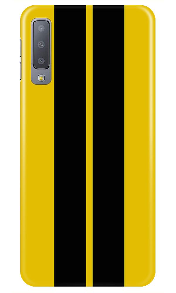 Black Yellow Pattern Mobile Back Case for Galaxy A7 (2018) (Design - 377)