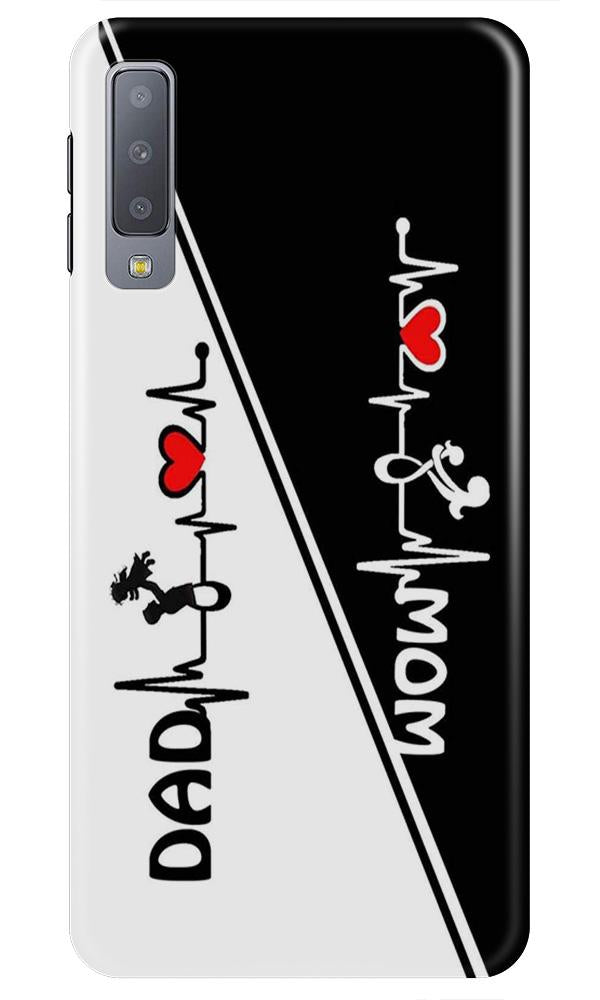 Love Mom Dad Mobile Back Case for Galaxy A7 (2018) (Design - 385)