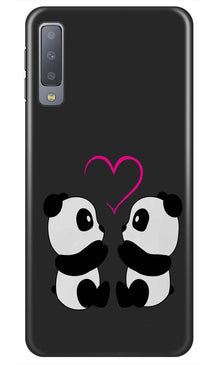 Panda Love Mobile Back Case for Galaxy A7 (2018) (Design - 398)