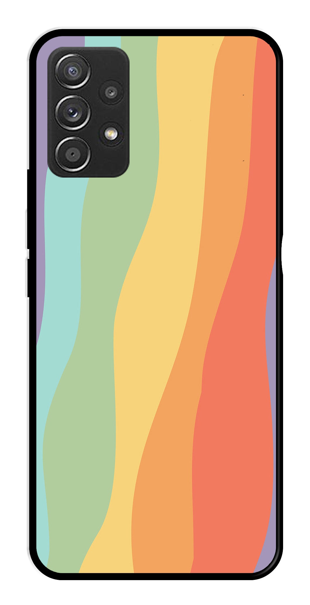 Muted Rainbow Metal Mobile Case for Samsung Galaxy A52 4G   (Design No -02)