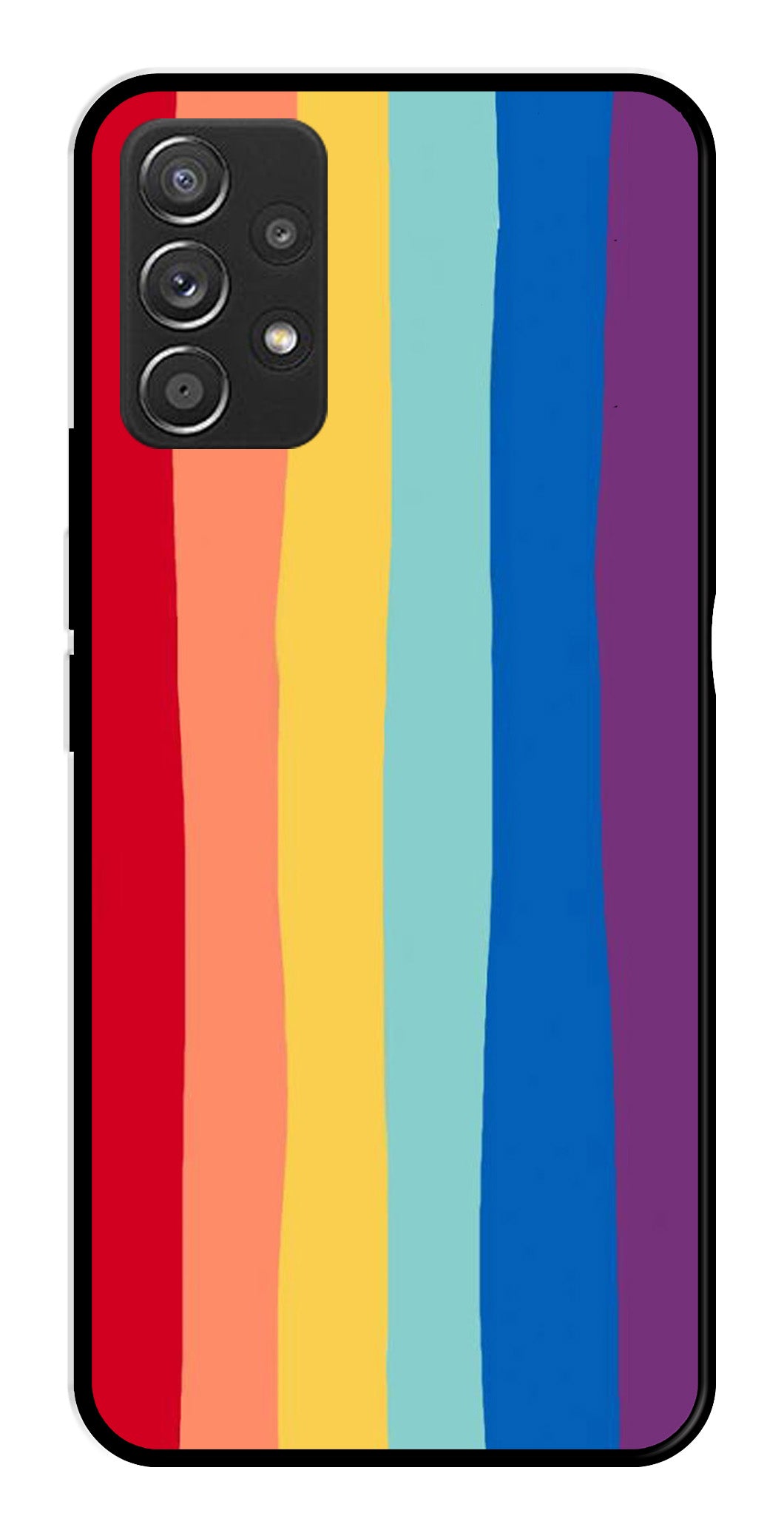 Rainbow MultiColor Metal Mobile Case for Samsung Galaxy A52 4G   (Design No -03)