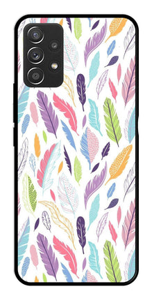 Colorful Feathers Metal Mobile Case for Samsung Galaxy A52 4G
