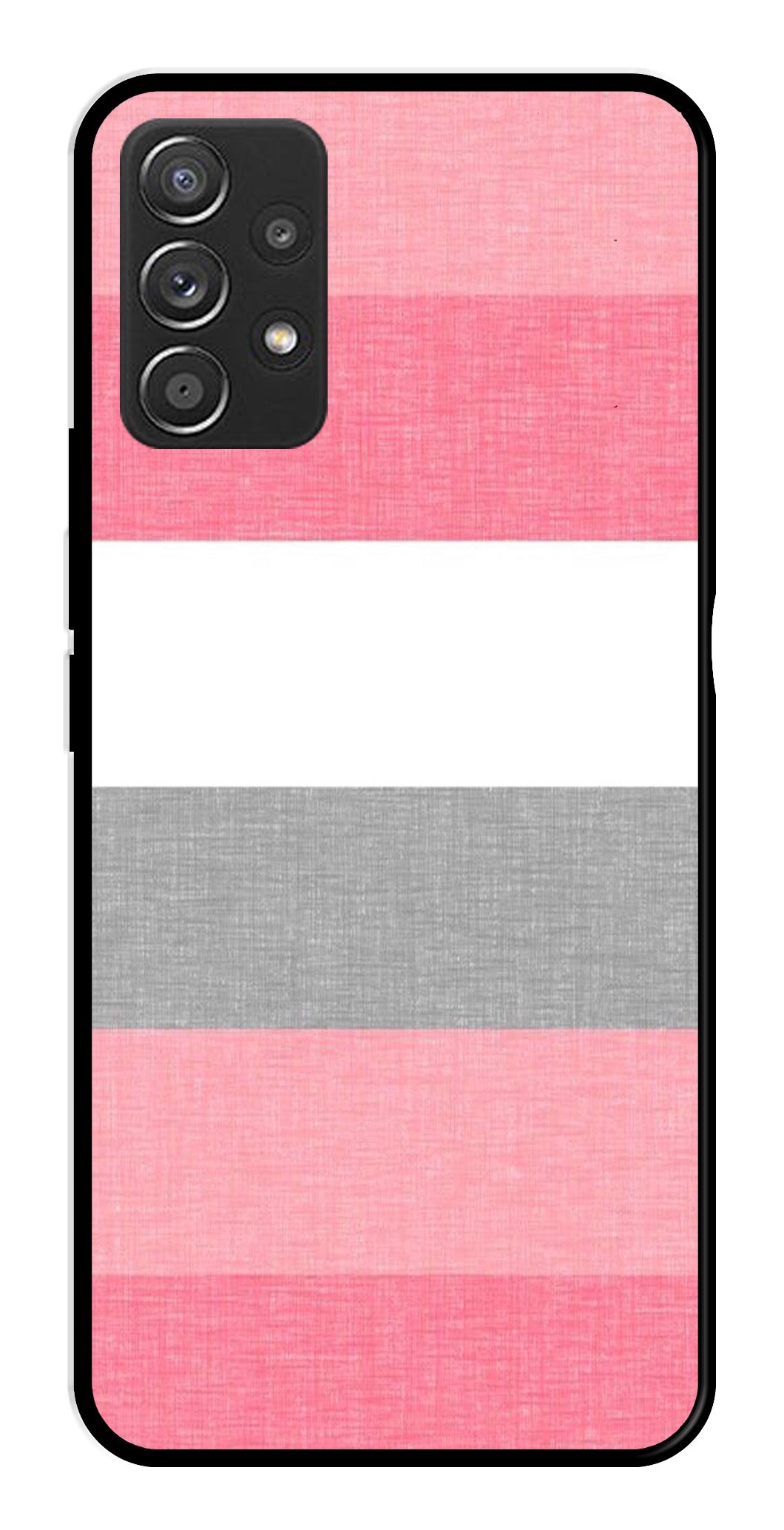 Pink Pattern Metal Mobile Case for Samsung Galaxy A52 4G   (Design No -23)