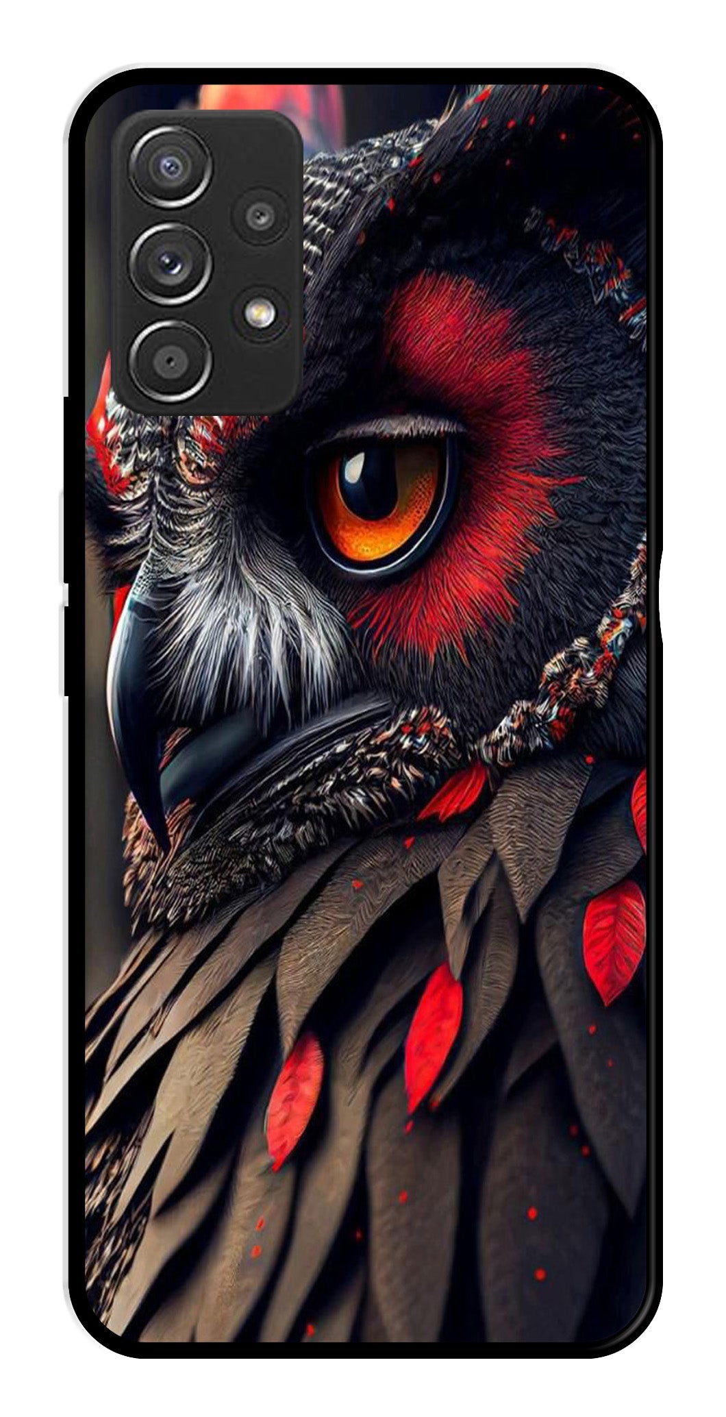 Owl Design Metal Mobile Case for Samsung Galaxy A52 4G   (Design No -26)