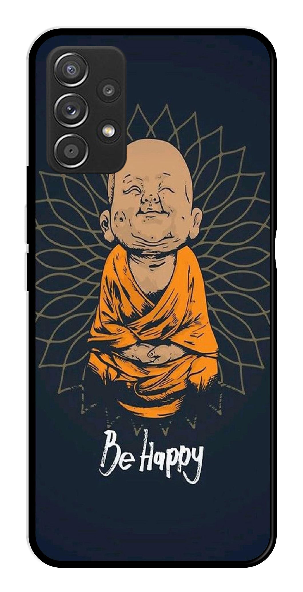 Be Happy Metal Mobile Case for Samsung Galaxy A52 4G   (Design No -27)