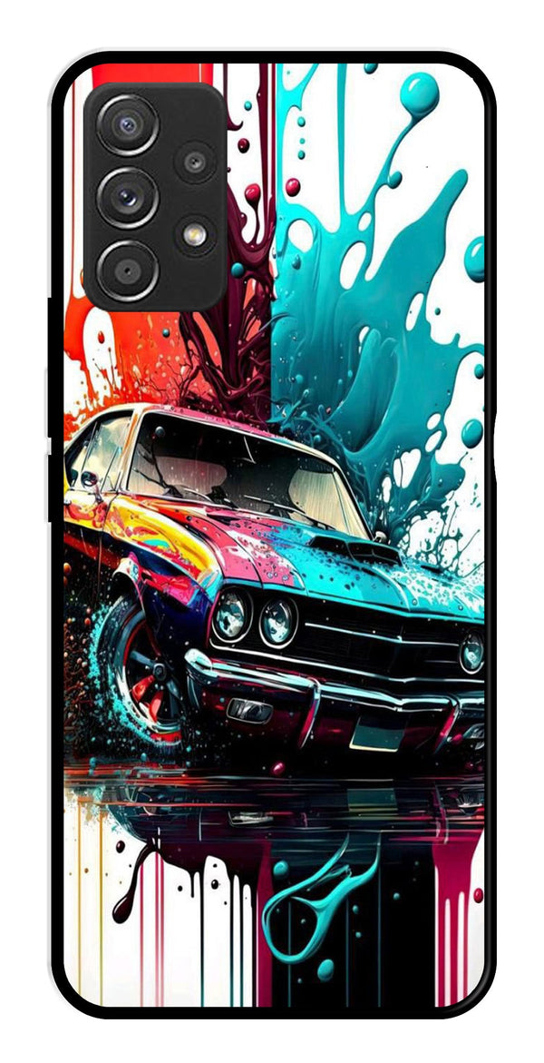 Vintage Car Metal Mobile Case for Samsung Galaxy A52 4G   (Design No -29)