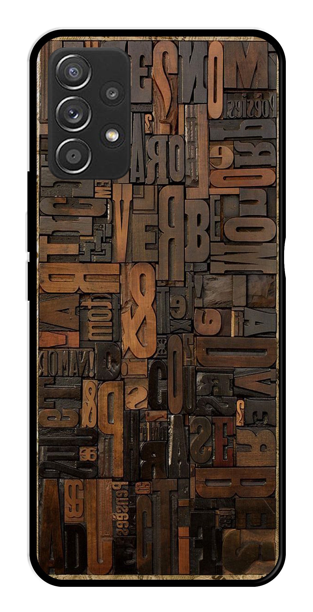 Alphabets Metal Mobile Case for Samsung Galaxy A52 4G   (Design No -32)