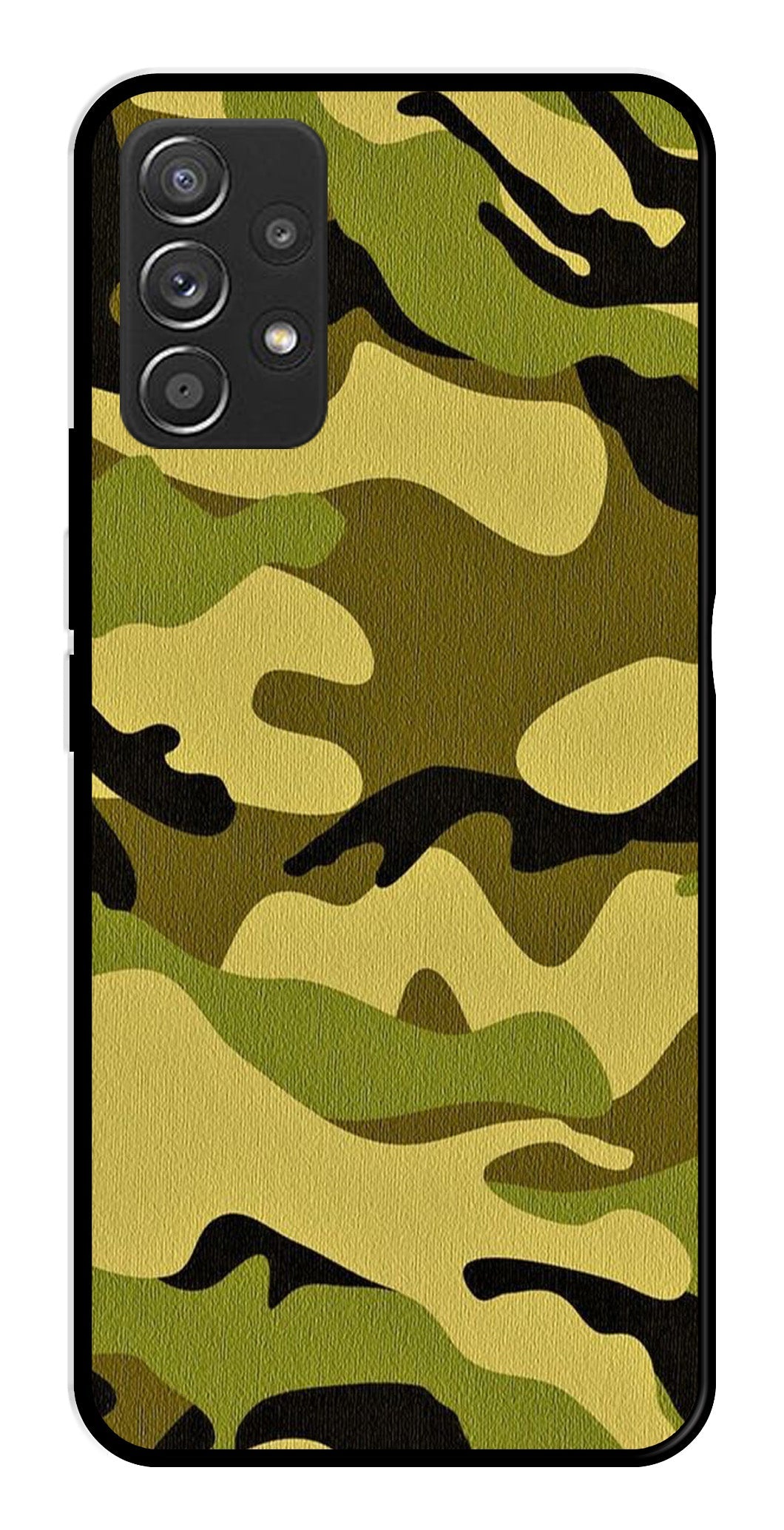 Army Pattern Metal Mobile Case for Samsung Galaxy A52 4G   (Design No -35)