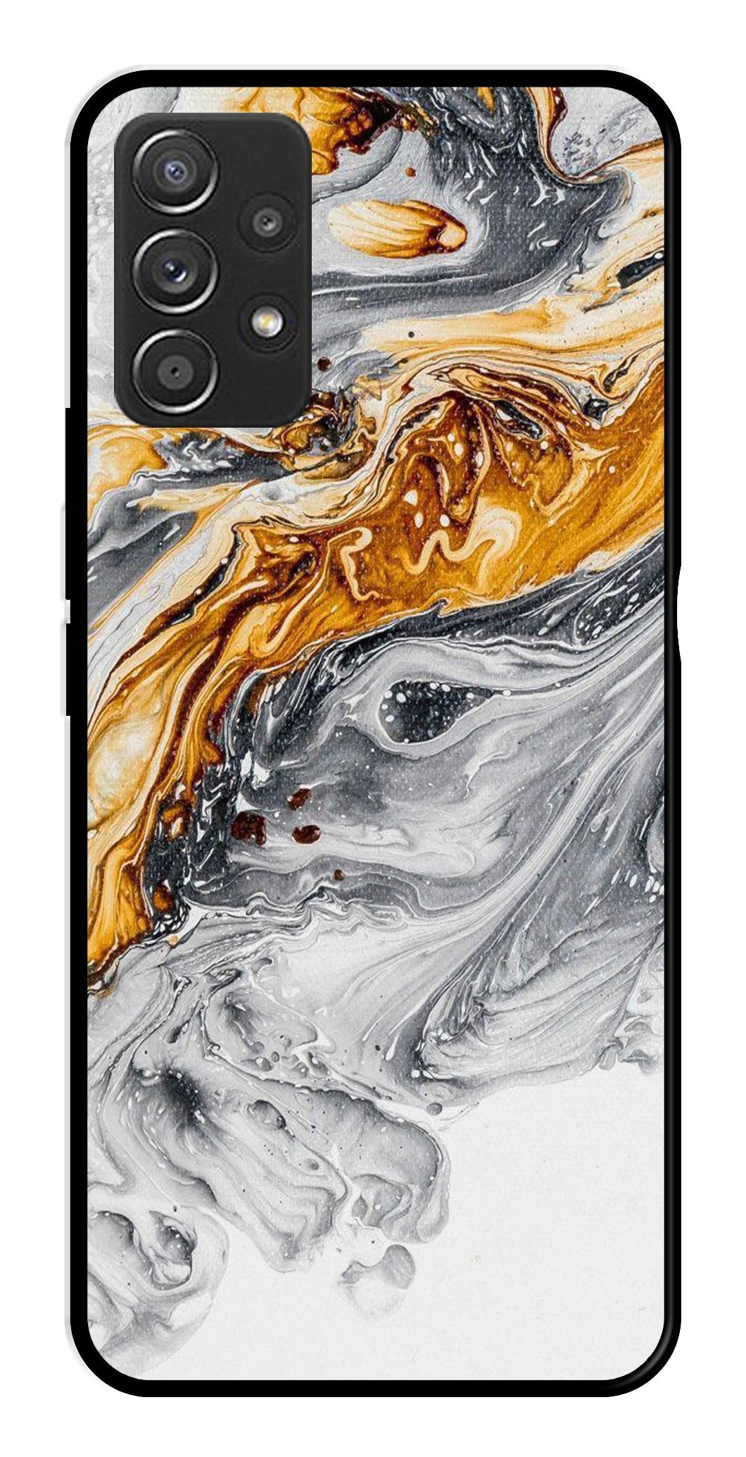 Marble Pattern Metal Mobile Case for Samsung Galaxy A52 4G   (Design No -36)