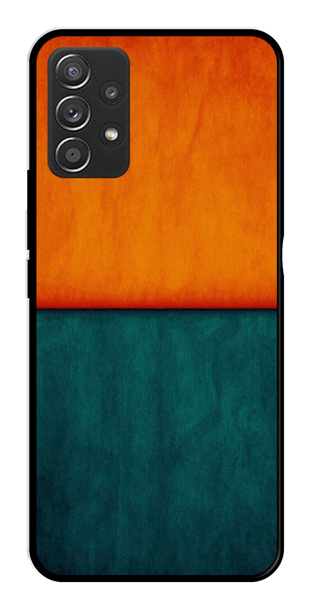 Orange Green Pattern Metal Mobile Case for Samsung Galaxy A52 4G   (Design No -45)