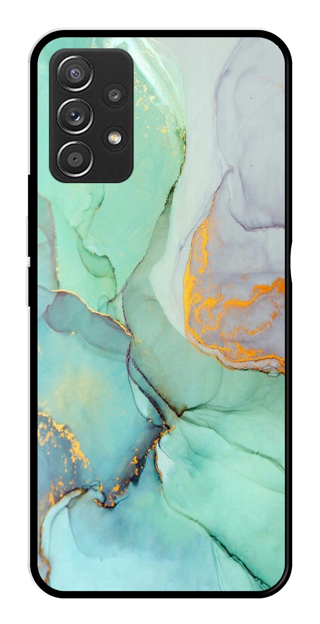 Marble Design Metal Mobile Case for Samsung Galaxy A52 4G   (Design No -46)