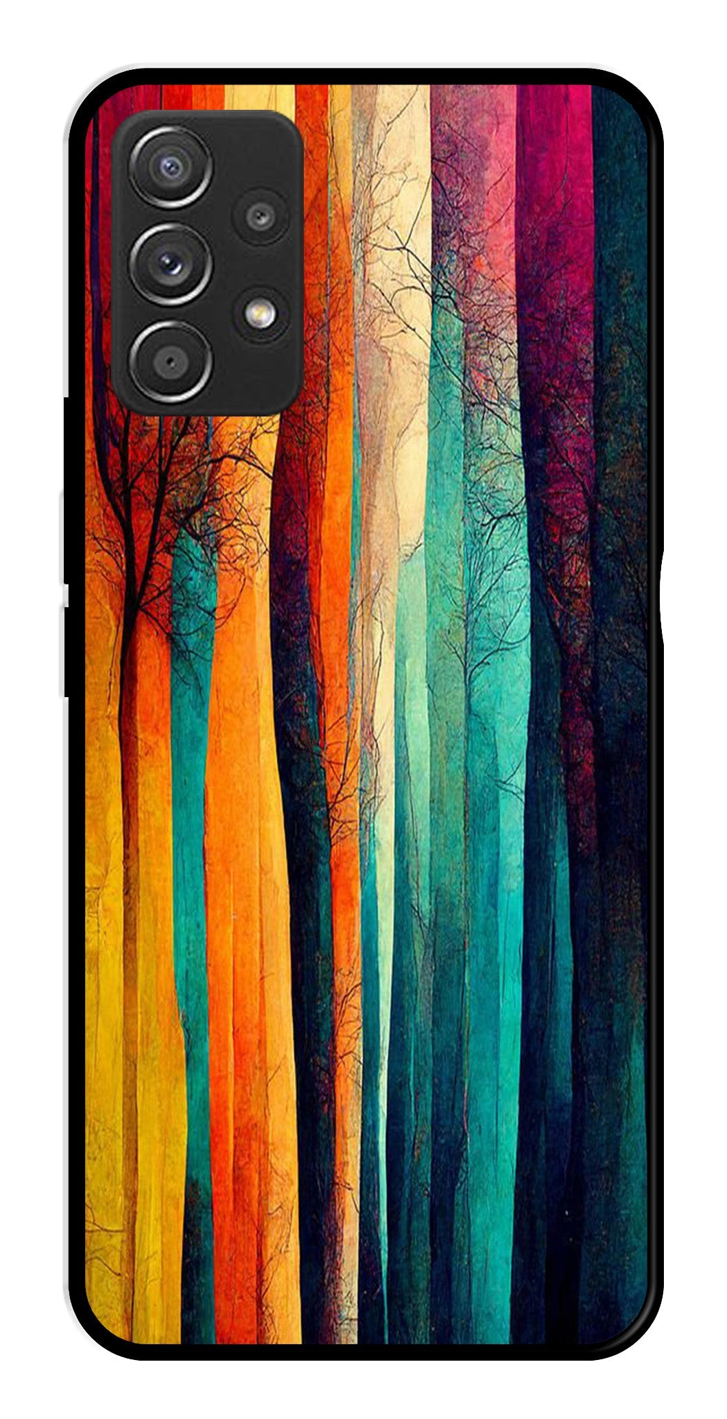 Modern Art Colorful Metal Mobile Case for Samsung Galaxy A52 4G   (Design No -47)