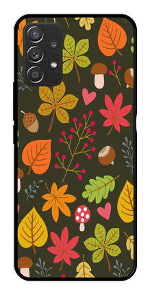 Leaves Design Metal Mobile Case for Samsung Galaxy A52 4G