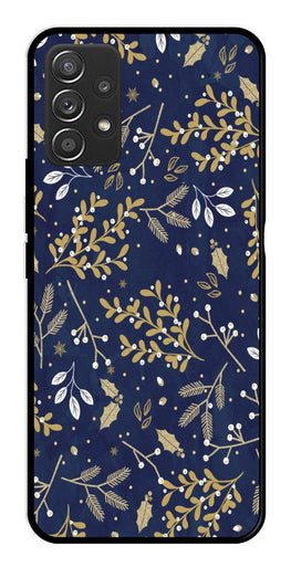 Floral Pattern  Metal Mobile Case for Samsung Galaxy A52 4G   (Design No -52)