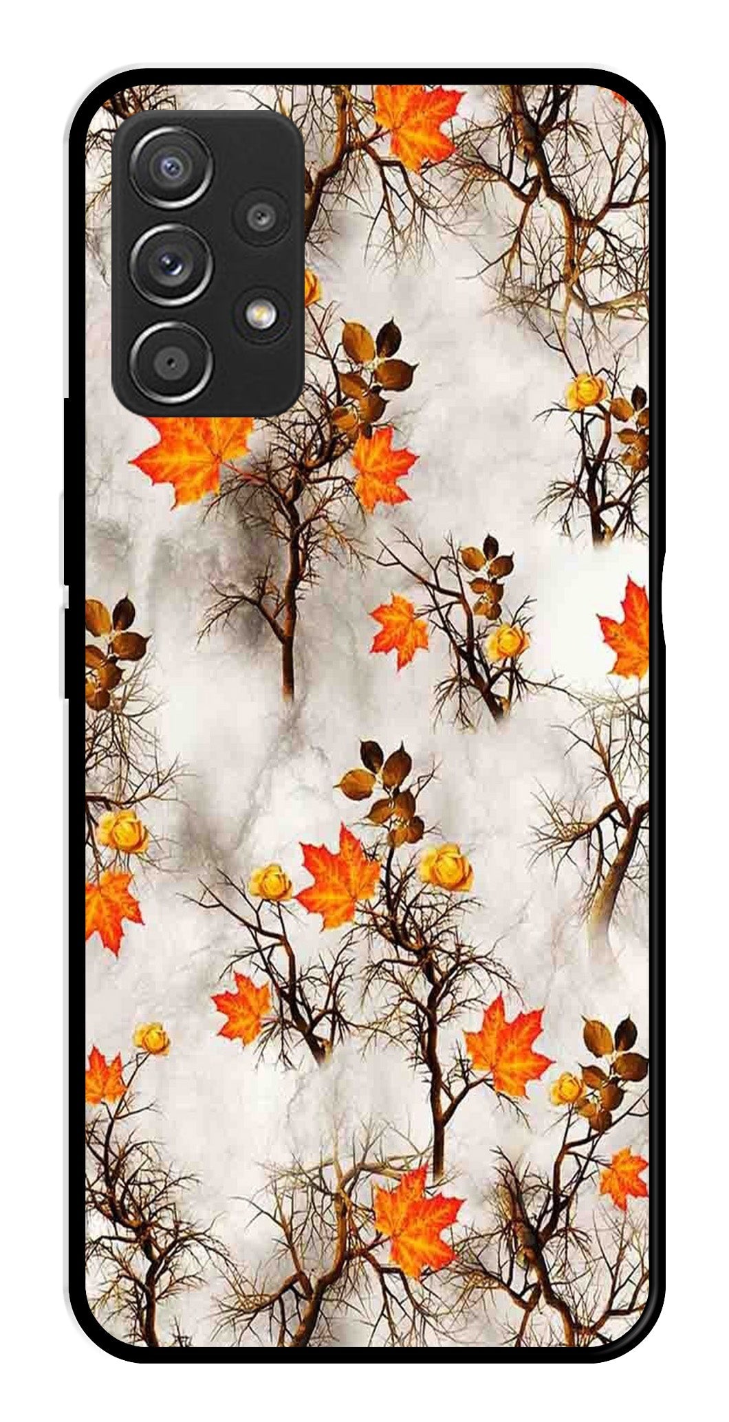 Autumn leaves Metal Mobile Case for Samsung Galaxy A52 4G   (Design No -55)