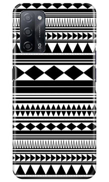 Black white Pattern Mobile Back Case for Oppo A53s 5G (Design - 5)